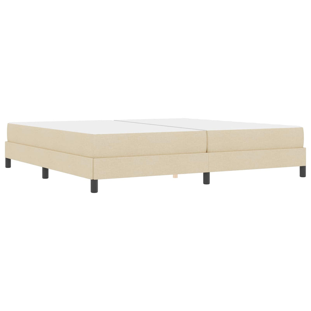vidaXL Łóżko sprężynowe z materacem Kremowy 200 x 200 cm tkanina