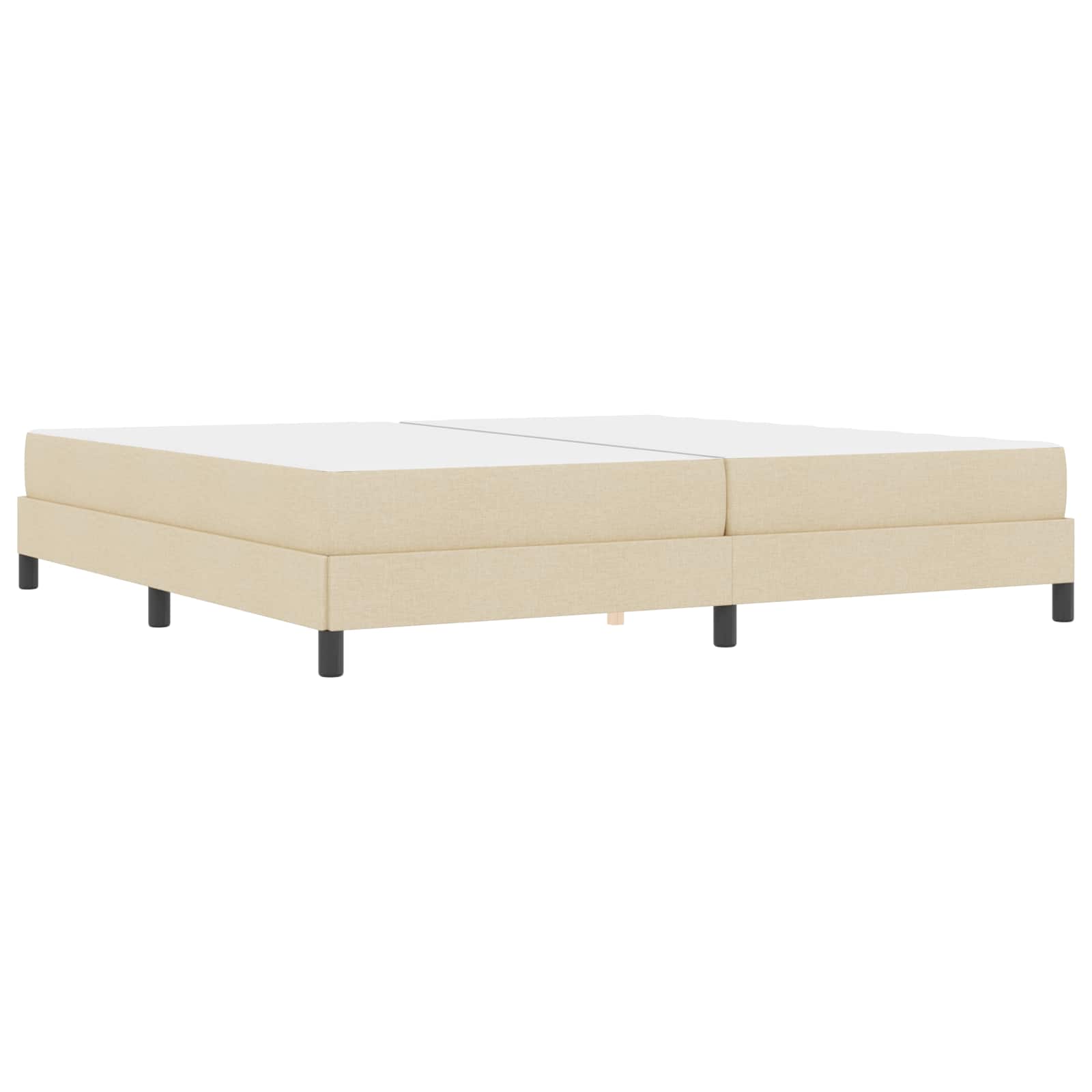 vidaXL Łóżko sprężynowe z materacem Kremowy 200 x 200 cm tkanina