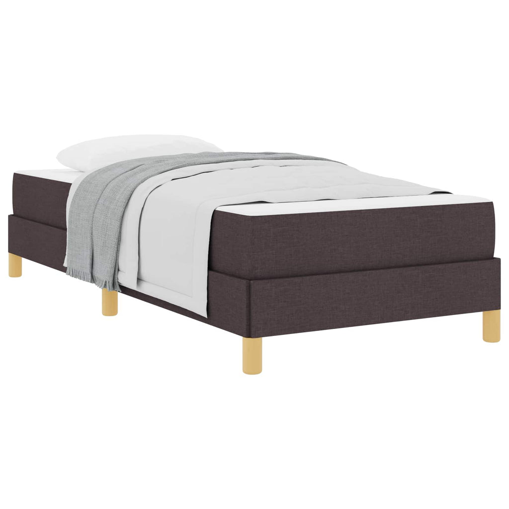 vidaXL Łóżko sprężynowe z materacem Ciemny brąz 80 x 200 cm tkanina