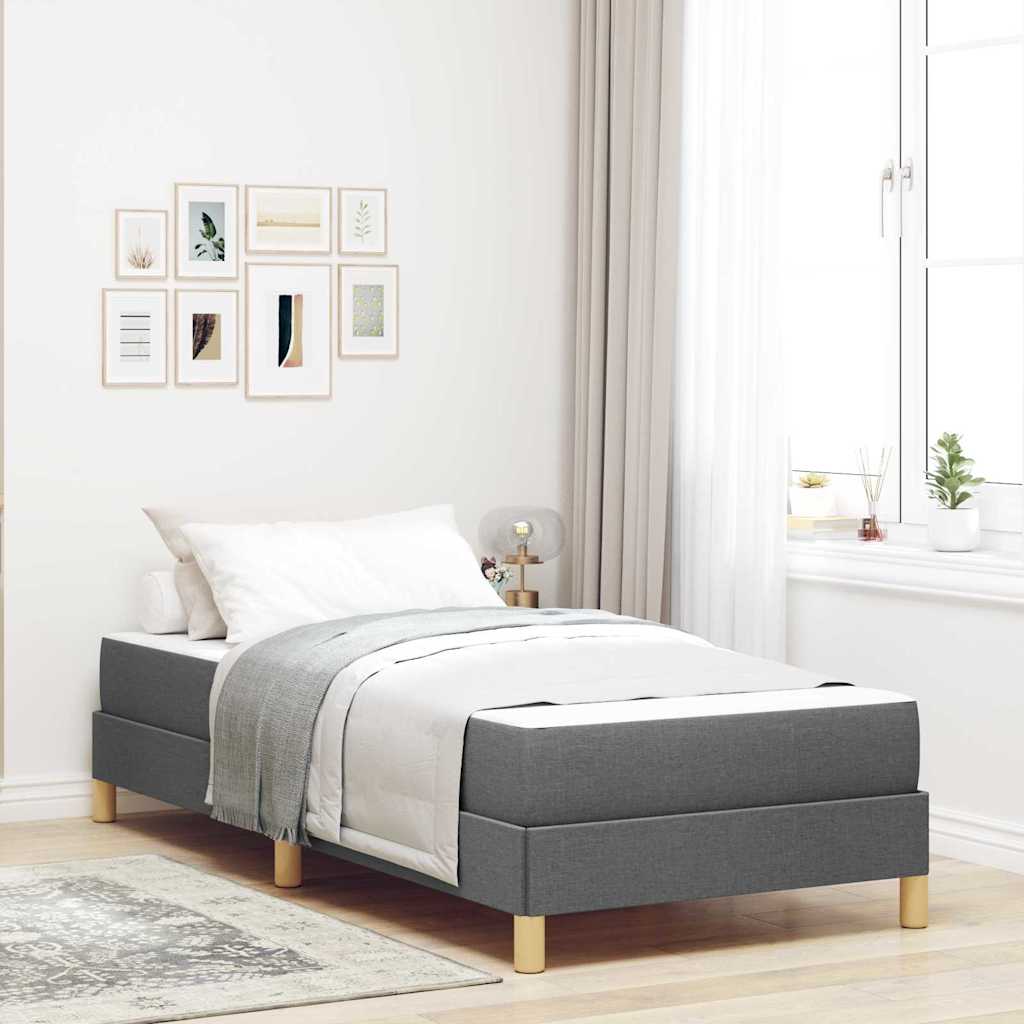 vidaXL Łóżko sprężynowe z materacem Ciemnoszary 90 x 190 cm tkanina