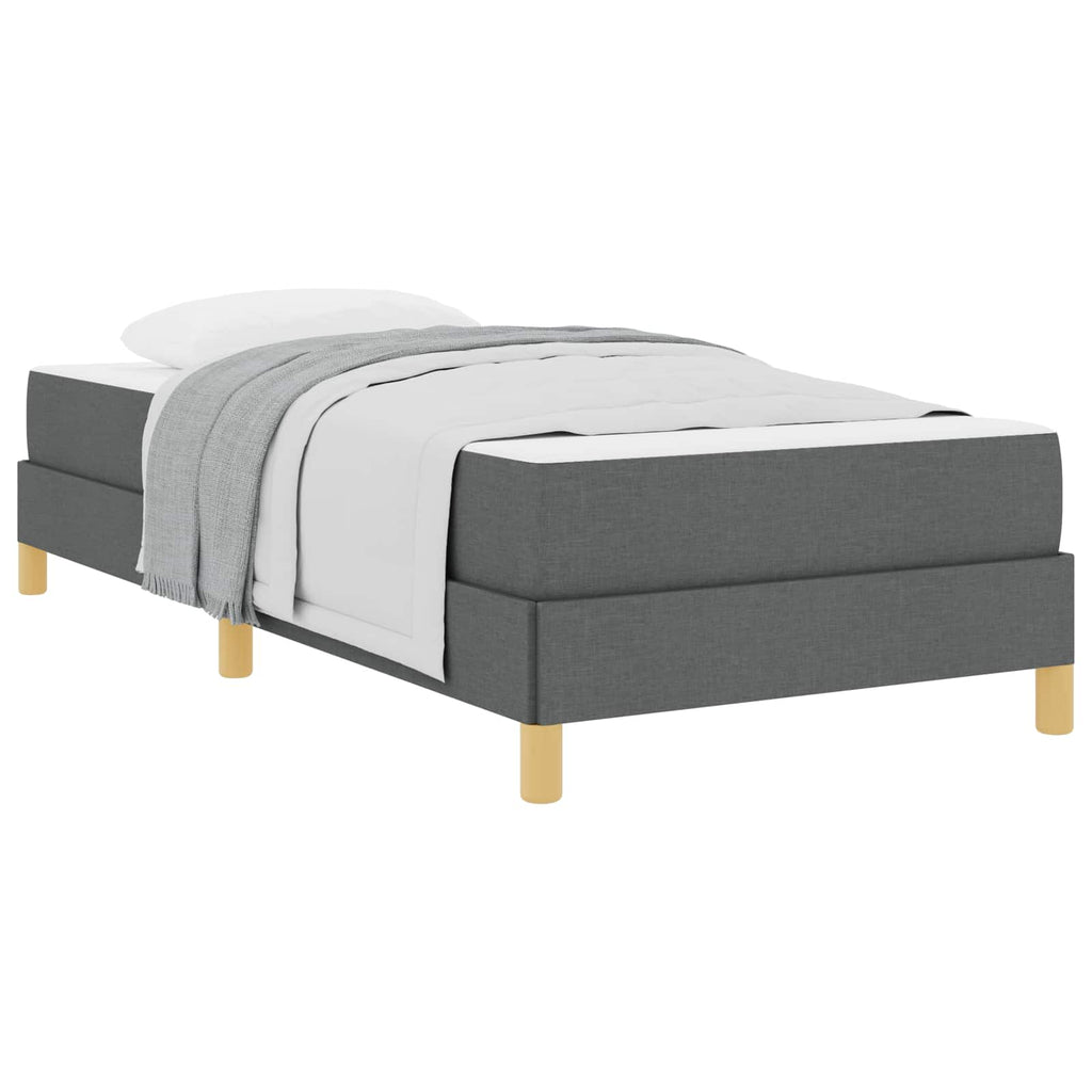 vidaXL Łóżko sprężynowe z materacem Ciemnoszary 90 x 200 cm tkanina