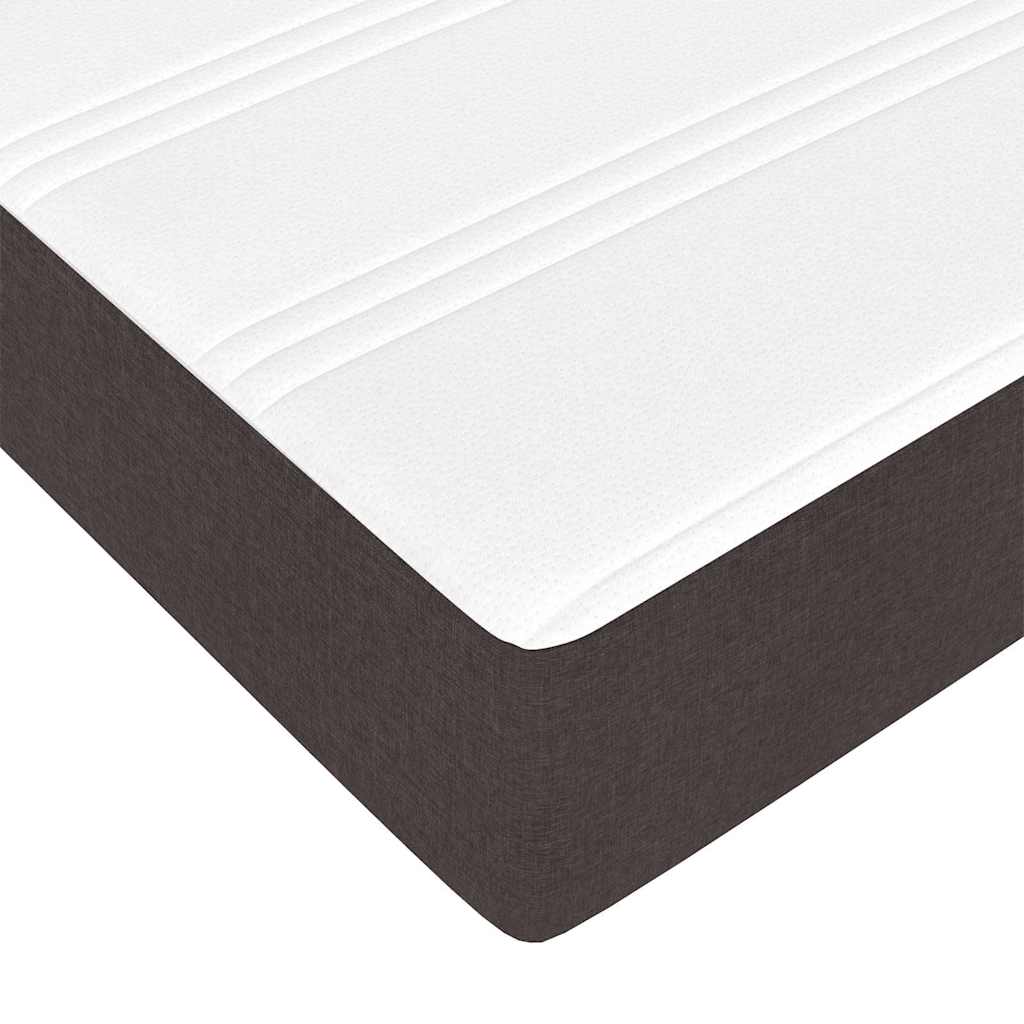 vidaXL Łóżko sprężynowe z materacem Ciemny brąz 100 x 200 cm tkanina