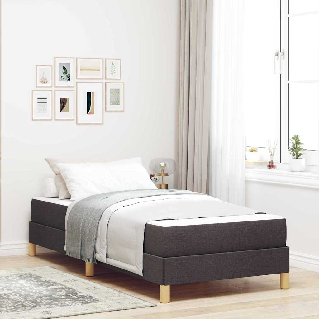 vidaXL Łóżko sprężynowe z materacem Ciemny brąz 100 x 200 cm tkanina