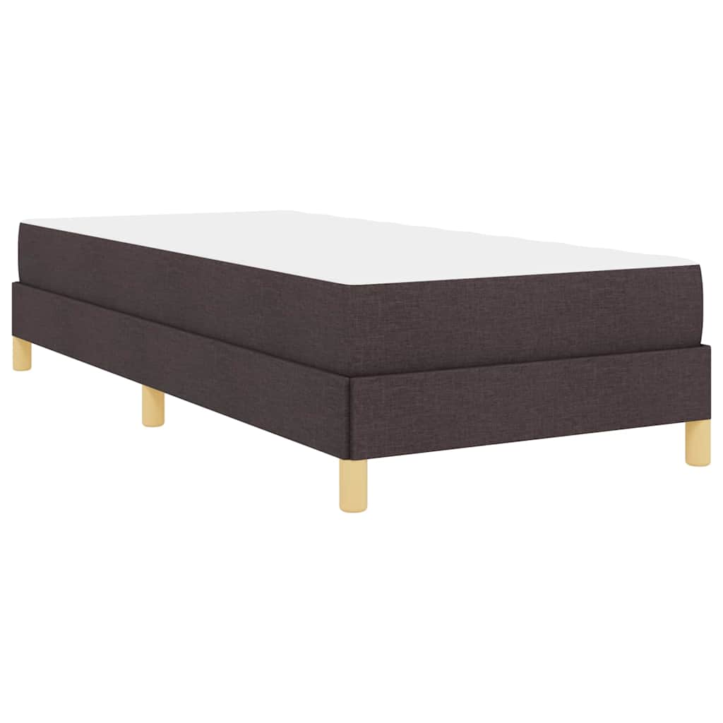 vidaXL Łóżko sprężynowe z materacem Ciemny brąz 100 x 200 cm tkanina
