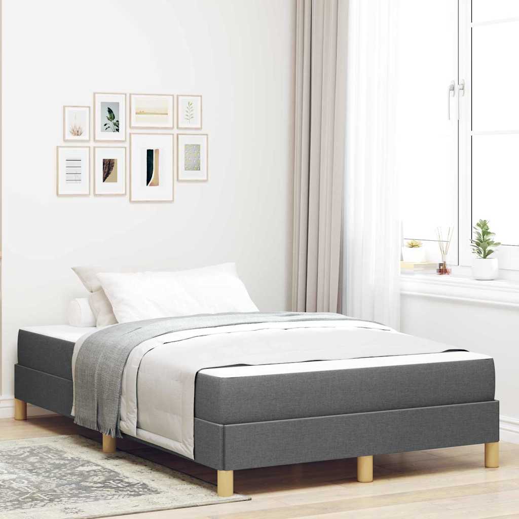 vidaXL Łóżko sprężynowe z materacem Ciemnoszary 120 x 190 cm tkanina