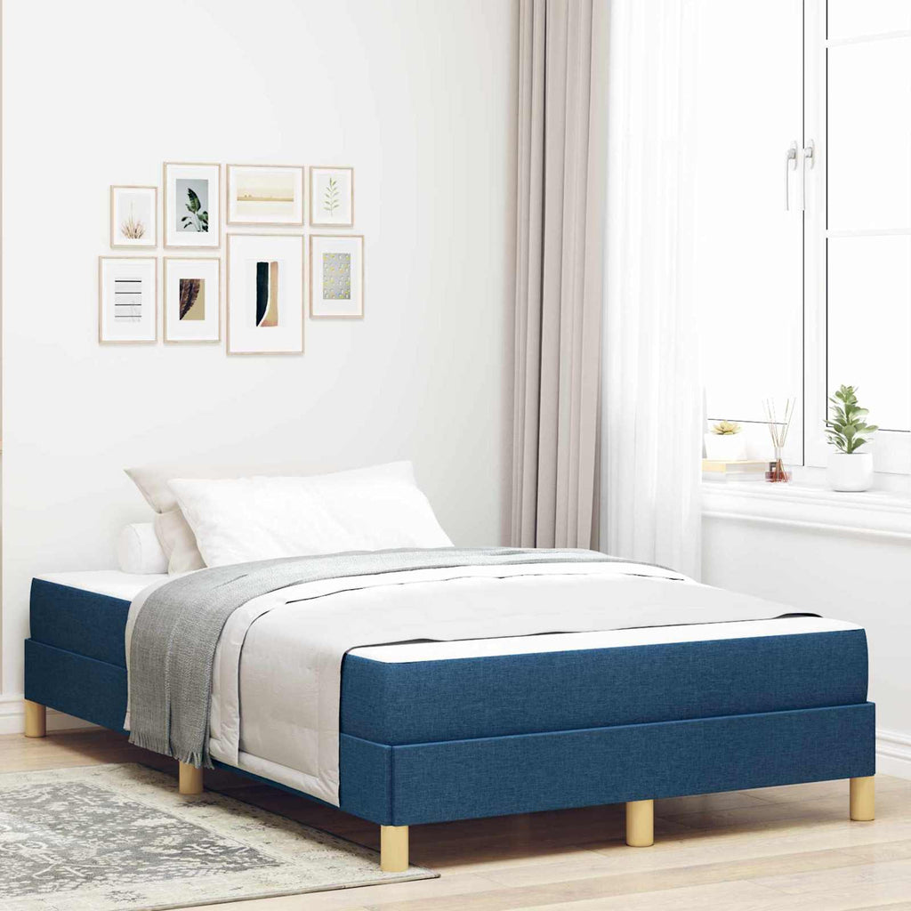vidaXL Łóżko sprężynowe z materacem Niebieski 120 x 190 cm tkanina