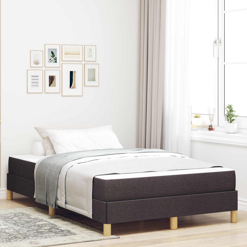 vidaXL Łóżko sprężynowe z materacem Ciemny brąz 120 x 200 cm tkanina