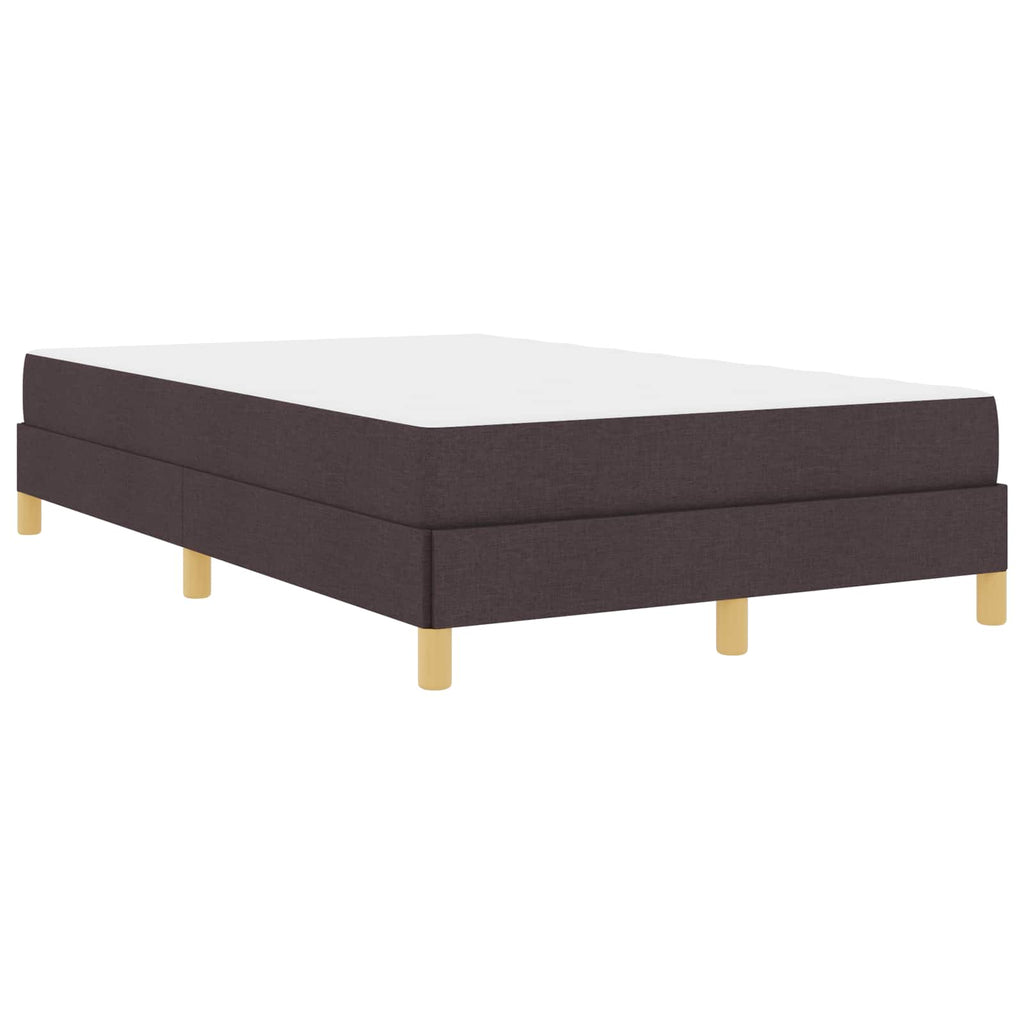 vidaXL Łóżko sprężynowe z materacem Ciemny brąz 120 x 200 cm tkanina
