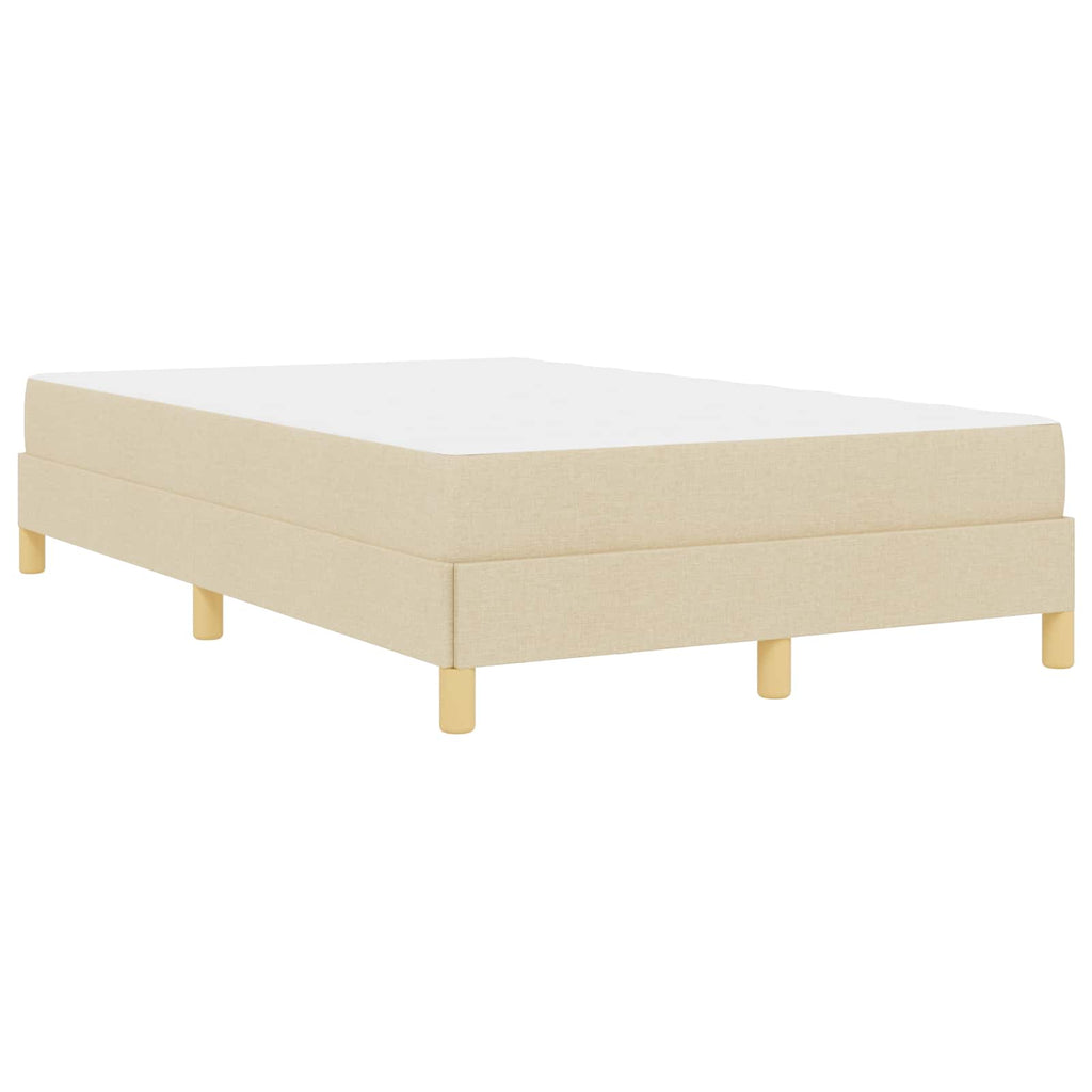 vidaXL Łóżko sprężynowe z materacem Kremowy 120 x 200 cm tkanina