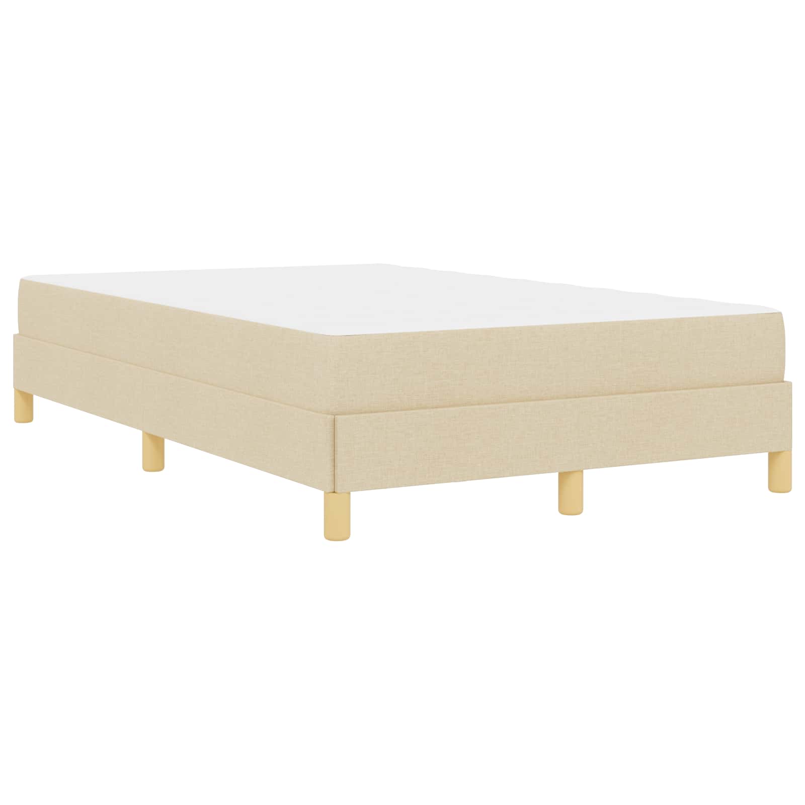 vidaXL Łóżko sprężynowe z materacem Kremowy 120 x 200 cm tkanina