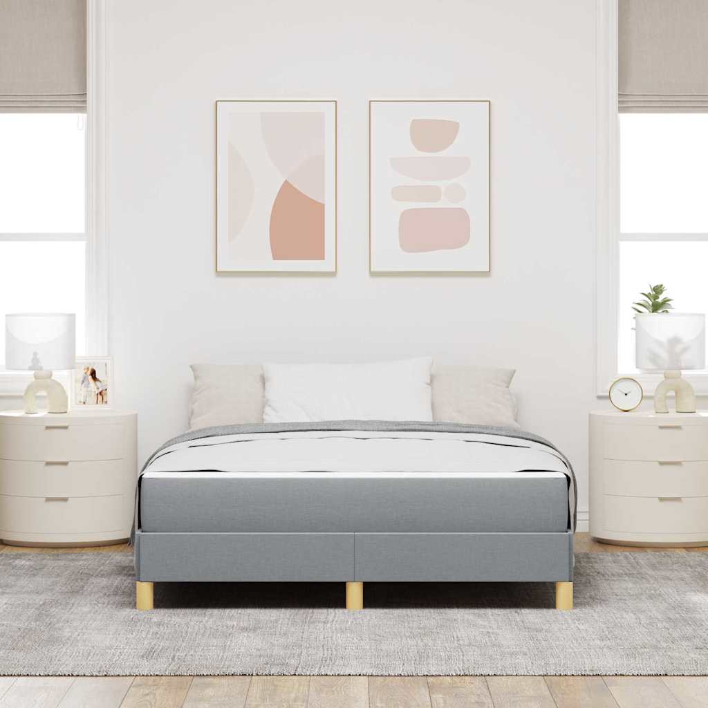 vidaXL Łóżko sprężynowe z materacem Jasnoszary 140 x 190 cm tkanina
