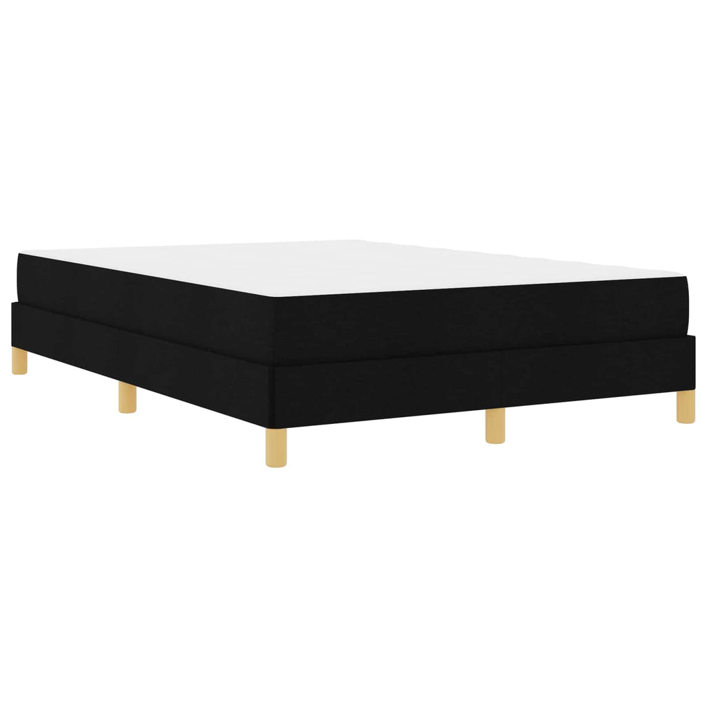 vidaXL Łóżko sprężynowe z materacem Czarny 140 x 190 cm tkanina