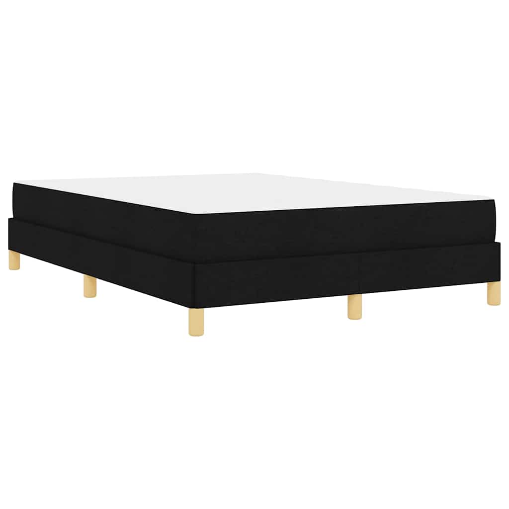 vidaXL Łóżko sprężynowe z materacem Czarny 140 x 190 cm tkanina