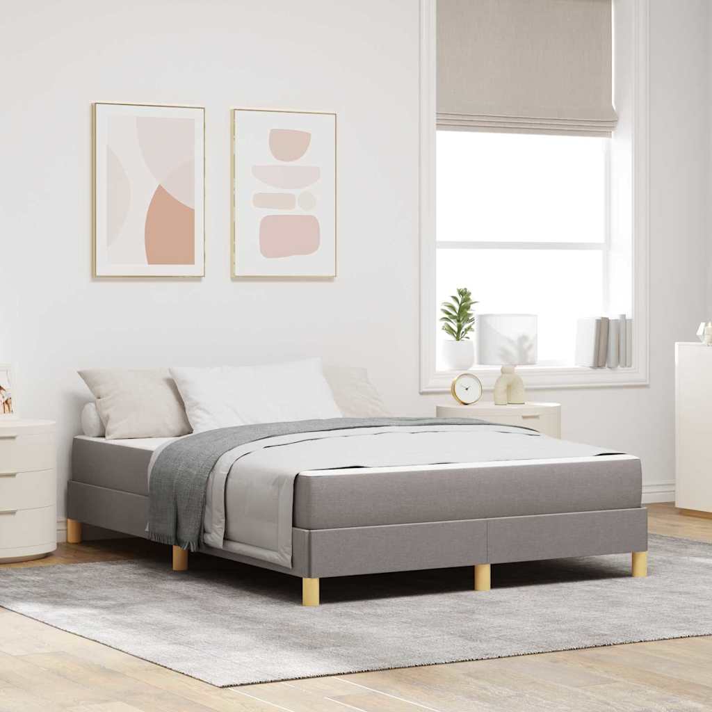 vidaXL Łóżko sprężynowe z materacem Ciemnoszary 140 x 190 cm tkanina