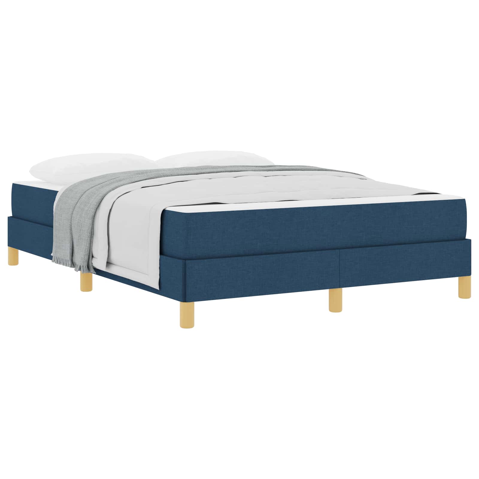 vidaXL Łóżko sprężynowe z materacem Niebieski 140 x 190 cm tkanina