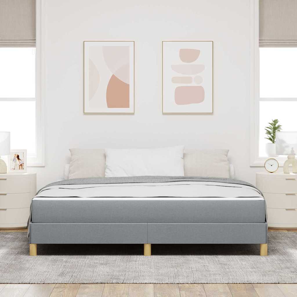 vidaXL Łóżko sprężynowe z materacem Jasnoszary 180 x 200 cm tkanina