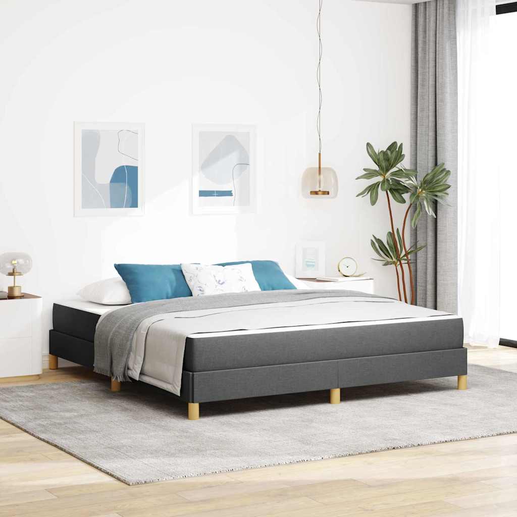 vidaXL Łóżko sprężynowe z materacem Ciemnoszary 180 x 200 cm tkanina
