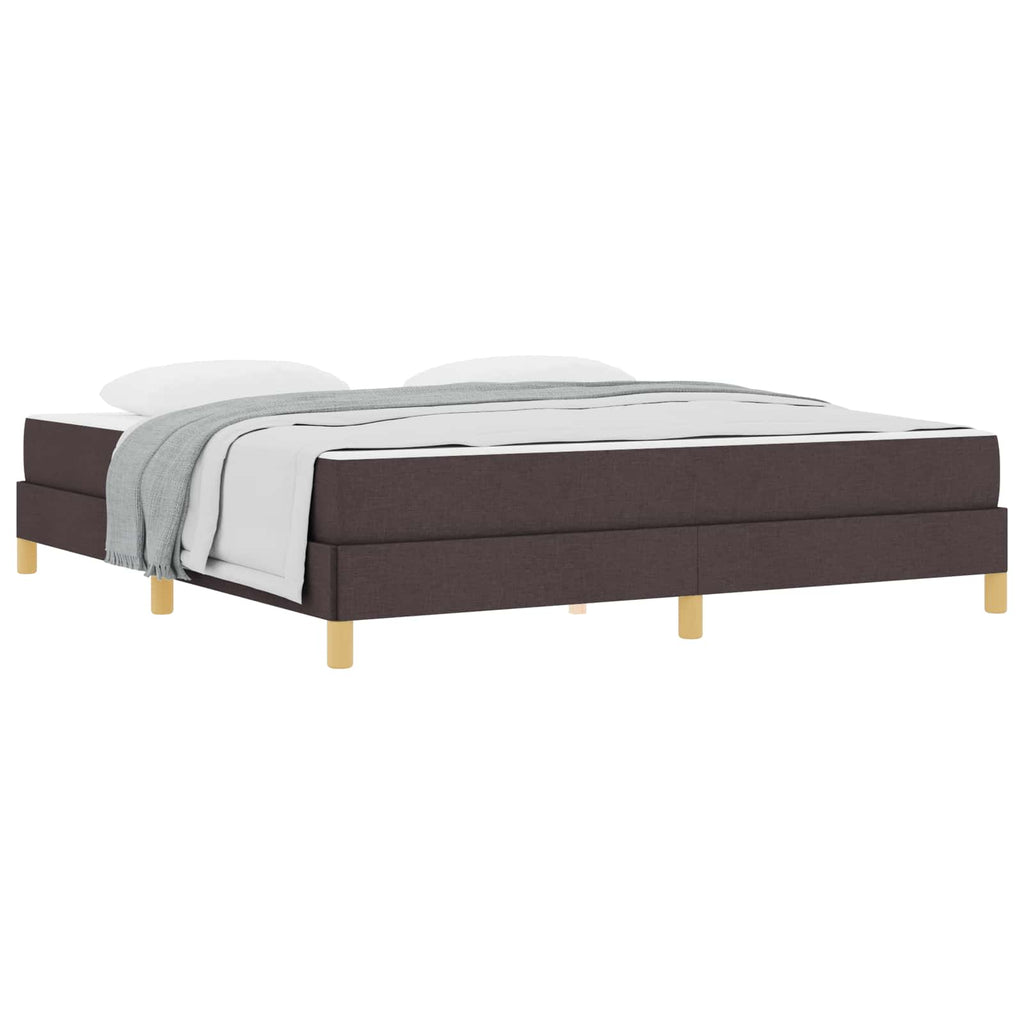 vidaXL Łóżko sprężynowe z materacem Ciemny brąz 180 x 200 cm tkanina