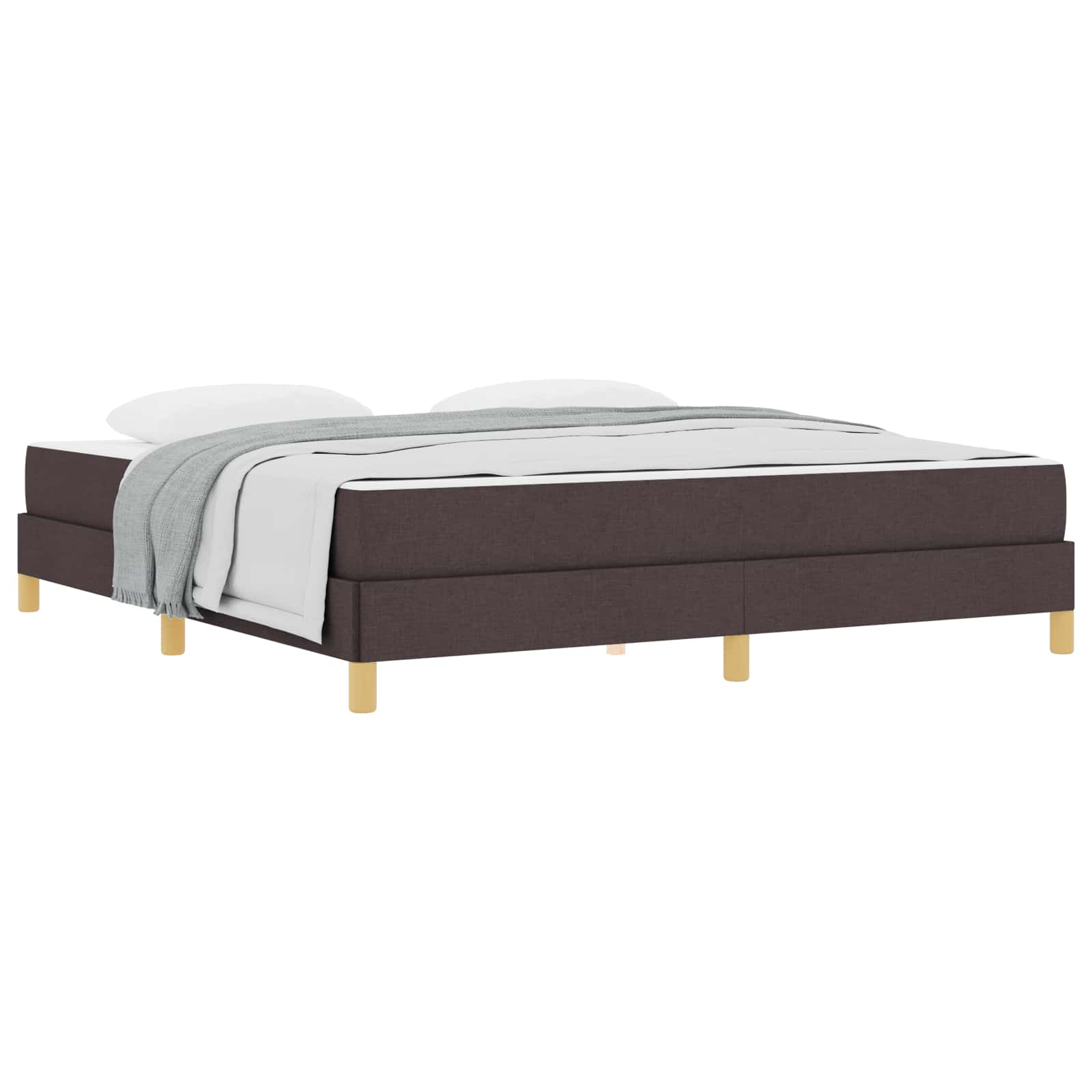 vidaXL Łóżko sprężynowe z materacem Ciemny brąz 180 x 200 cm tkanina
