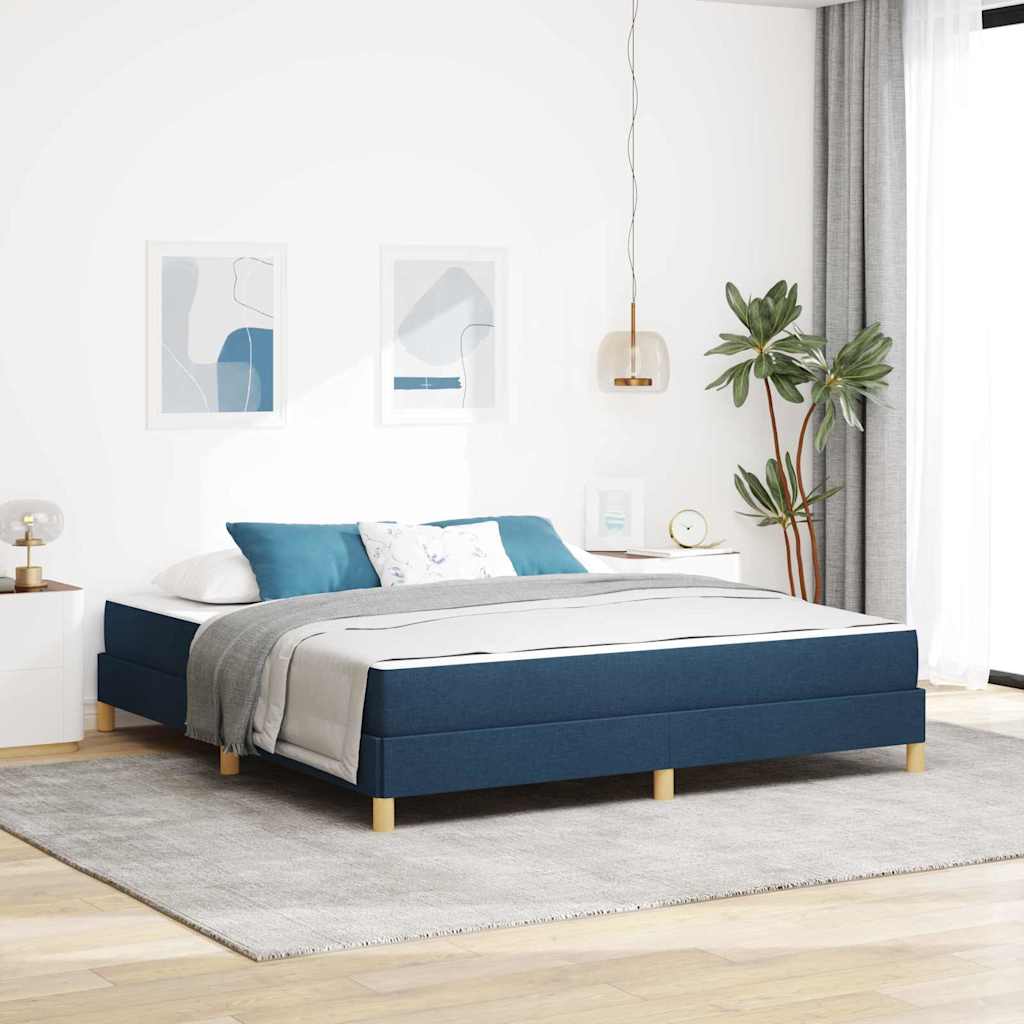 vidaXL Łóżko sprężynowe z materacem Niebieski 180 x 200 cm tkanina