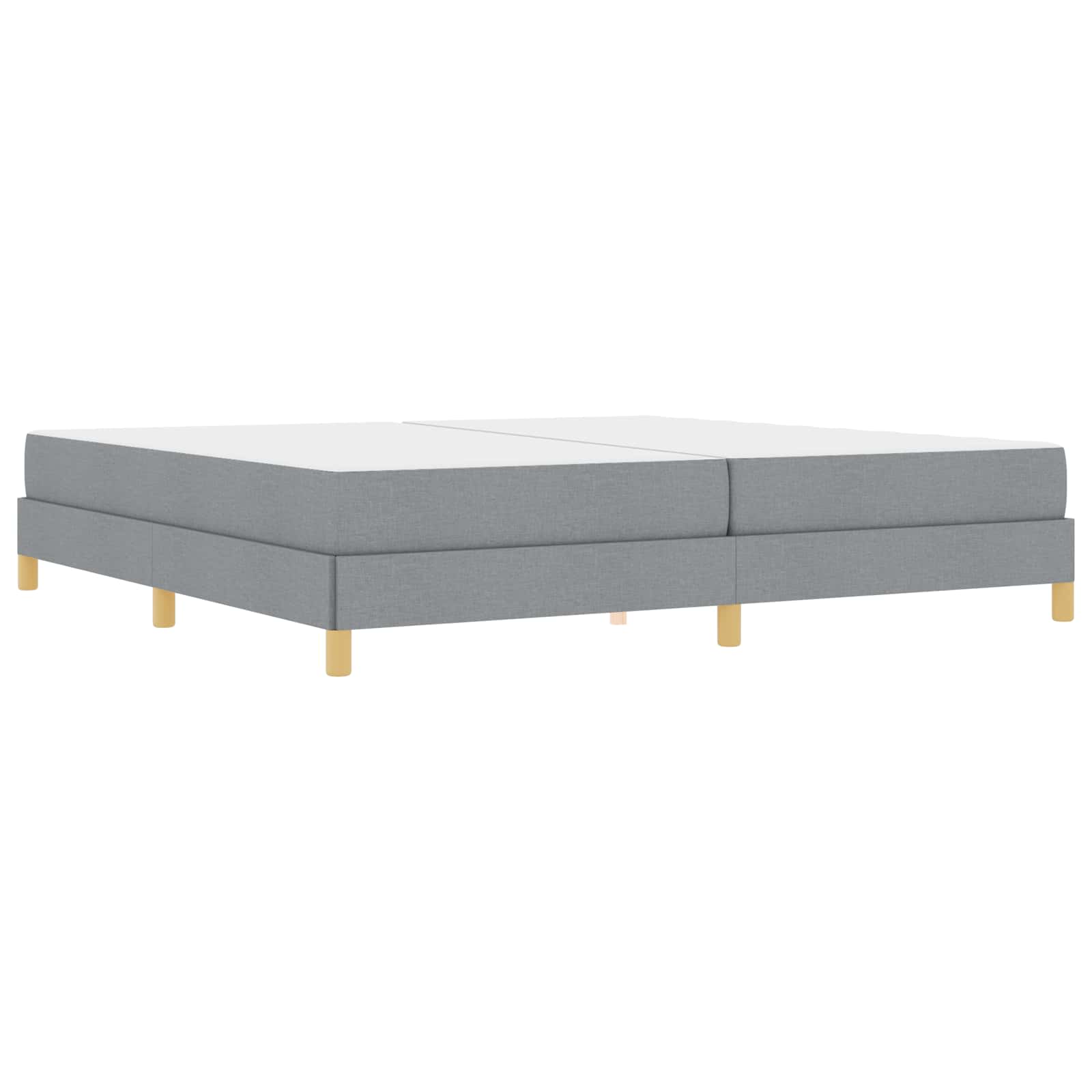 vidaXL Łóżko sprężynowe z materacem Jasnoszary 200 x 200 cm tkanina