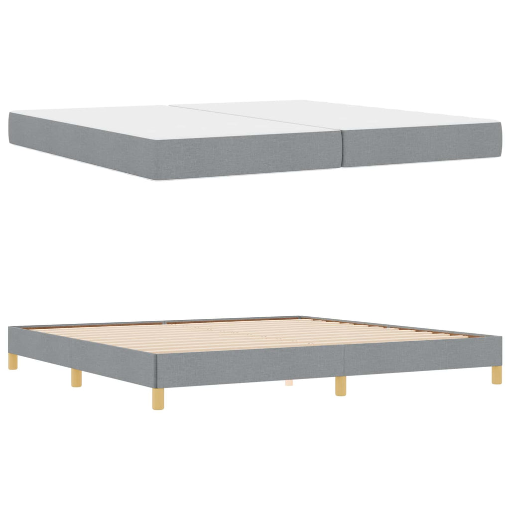 vidaXL Łóżko sprężynowe z materacem Jasnoszary 200 x 200 cm tkanina