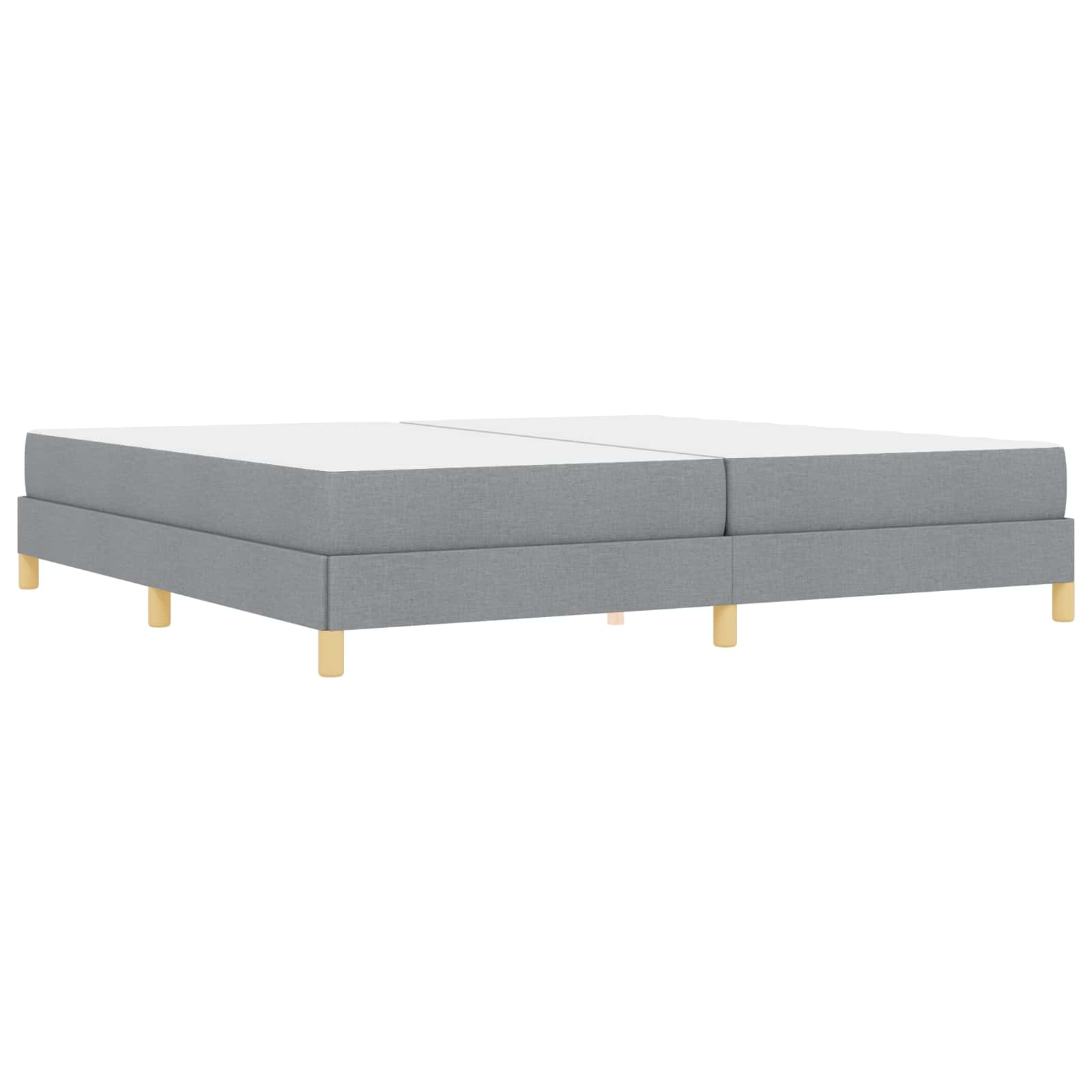 vidaXL Łóżko sprężynowe z materacem Jasnoszary 200 x 200 cm tkanina