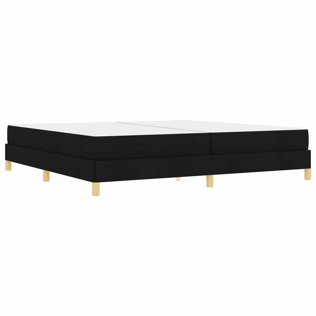 vidaXL Łóżko sprężynowe z materacem Czarny 200 x 200 cm tkanina
