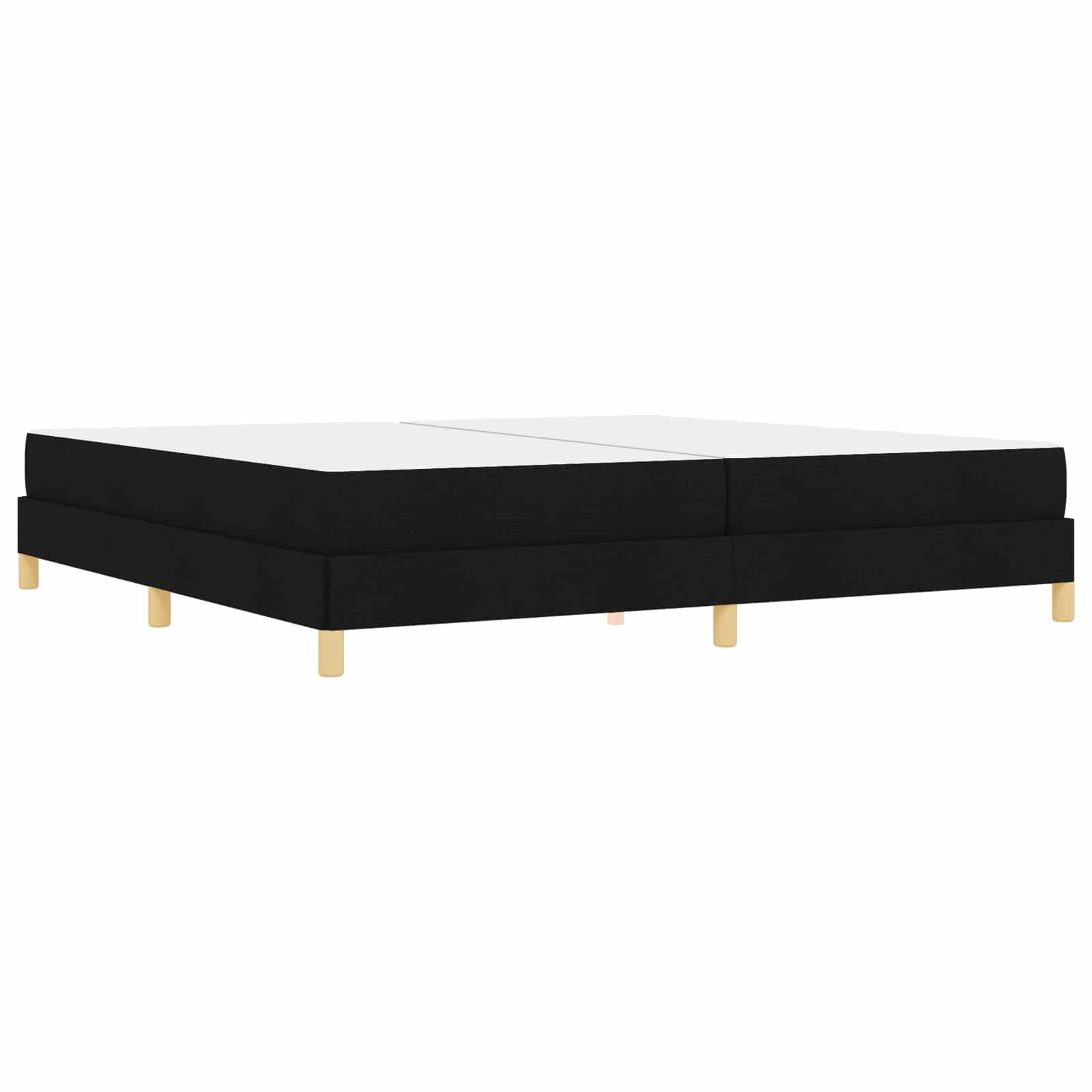vidaXL Łóżko sprężynowe z materacem Czarny 200 x 200 cm tkanina