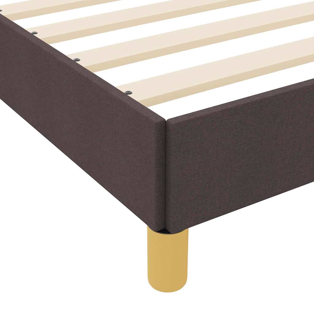 vidaXL Łóżko sprężynowe z materacem Ciemny brąz 200 x 200 cm tkanina