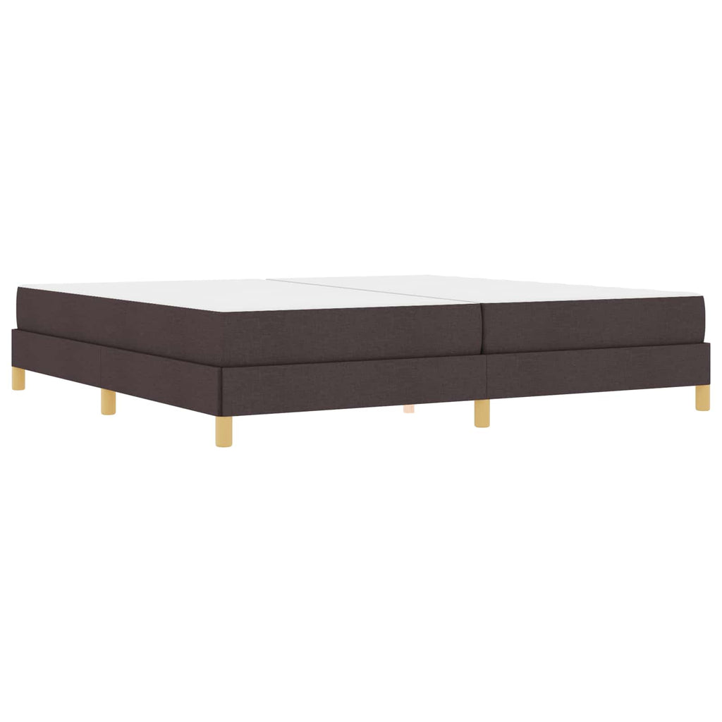 vidaXL Łóżko sprężynowe z materacem Ciemny brąz 200 x 200 cm tkanina