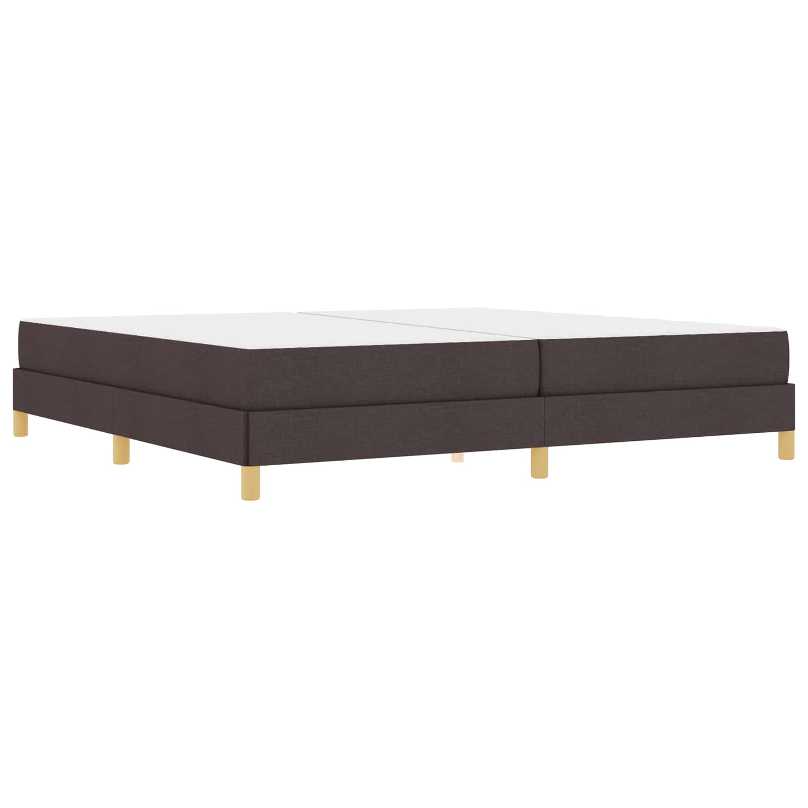 vidaXL Łóżko sprężynowe z materacem Ciemny brąz 200 x 200 cm tkanina