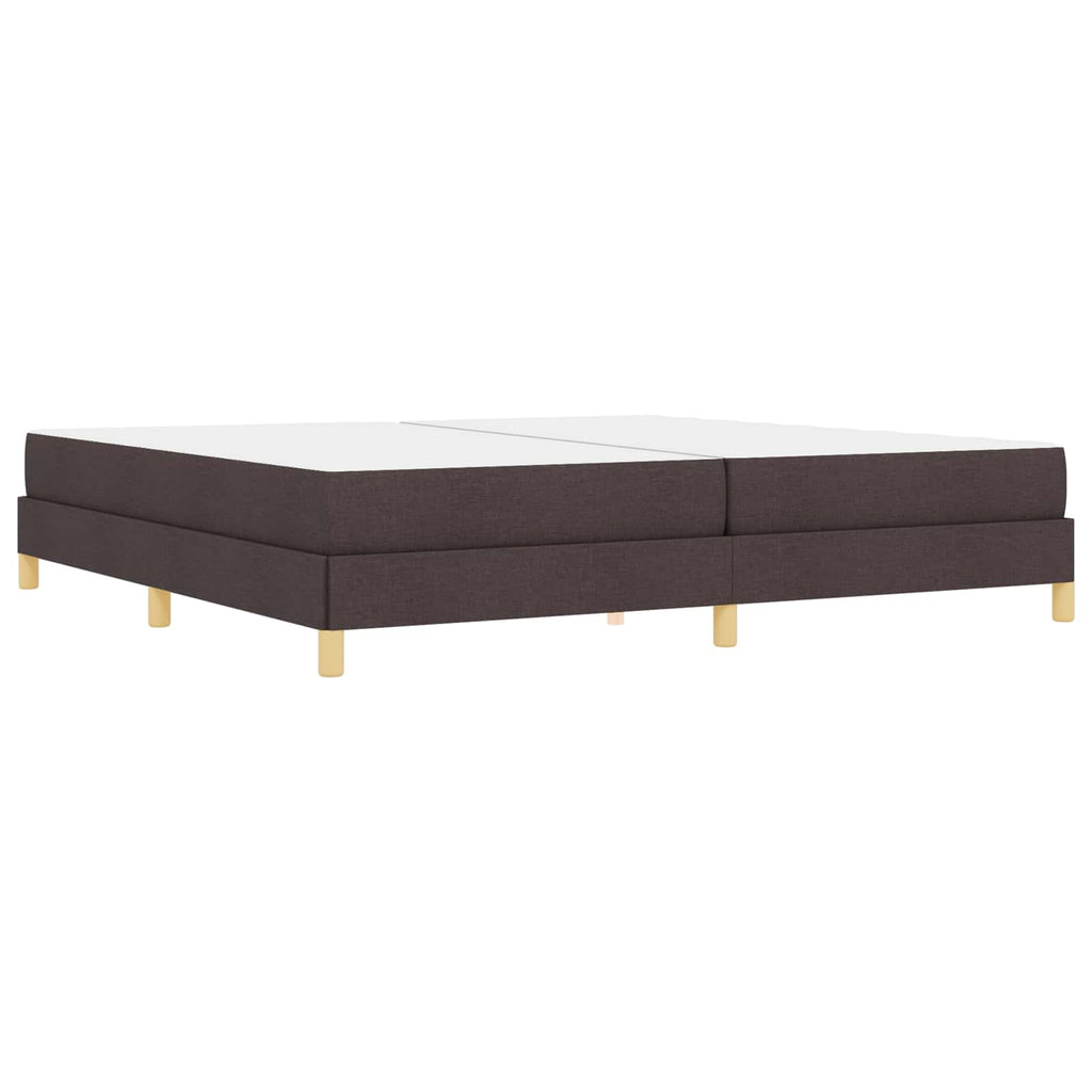 vidaXL Łóżko sprężynowe z materacem Ciemny brąz 200 x 200 cm tkanina