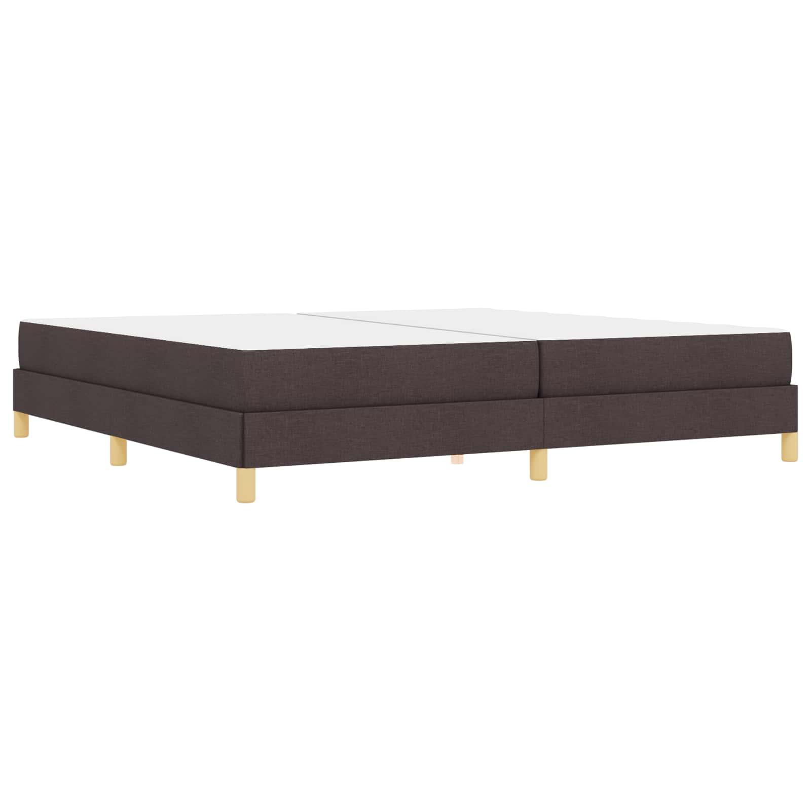 vidaXL Łóżko sprężynowe z materacem Ciemny brąz 200 x 200 cm tkanina