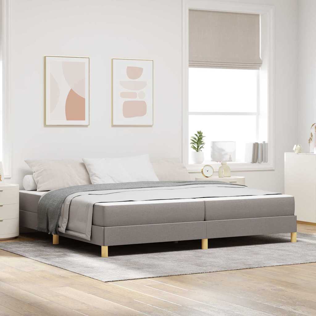 vidaXL Łóżko sprężynowe z materacem Ciemnoszary 200 x 200 cm tkanina