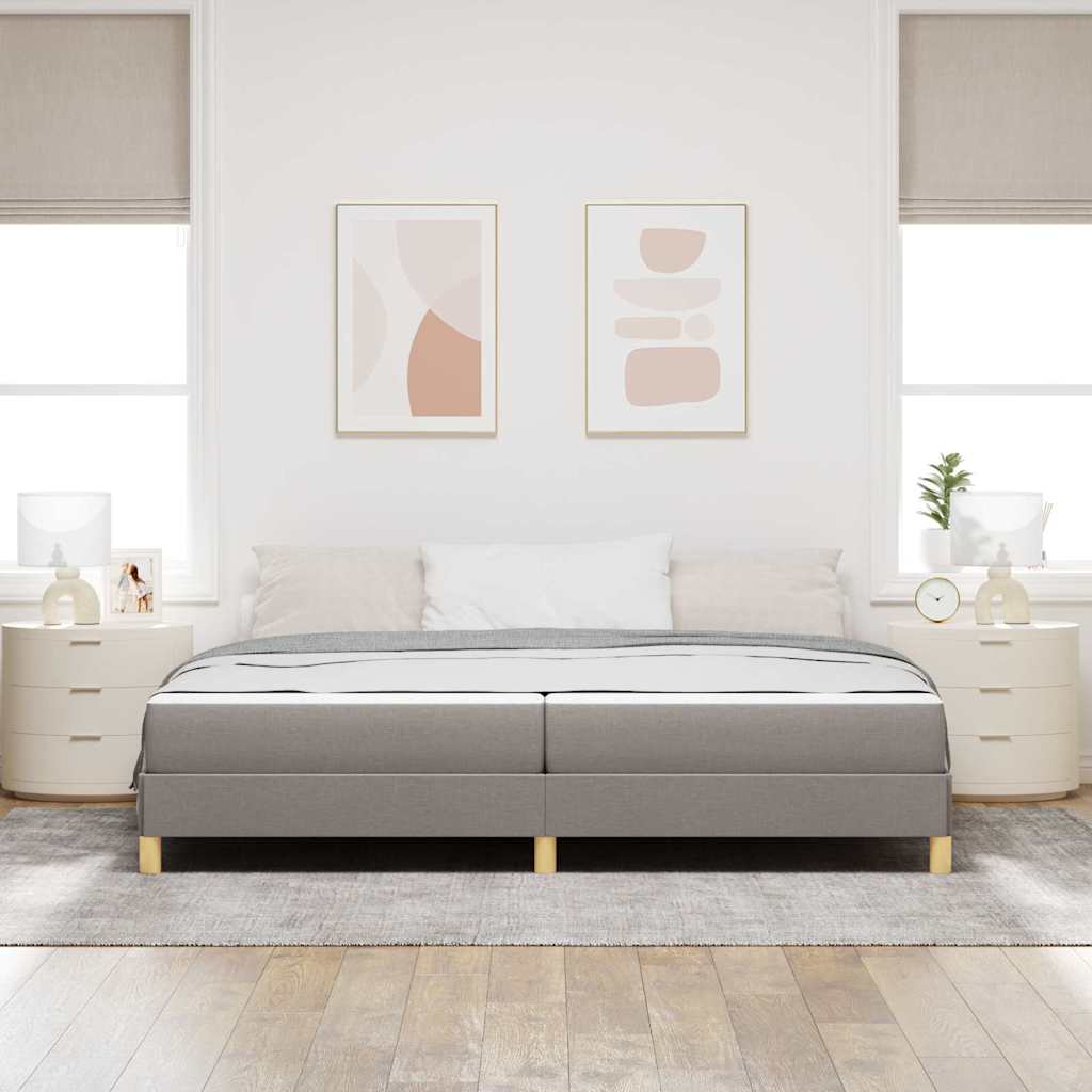 vidaXL Łóżko sprężynowe z materacem Ciemnoszary 200 x 200 cm tkanina