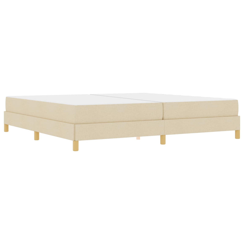 vidaXL Łóżko sprężynowe z materacem Kremowy 200 x 200 cm tkanina