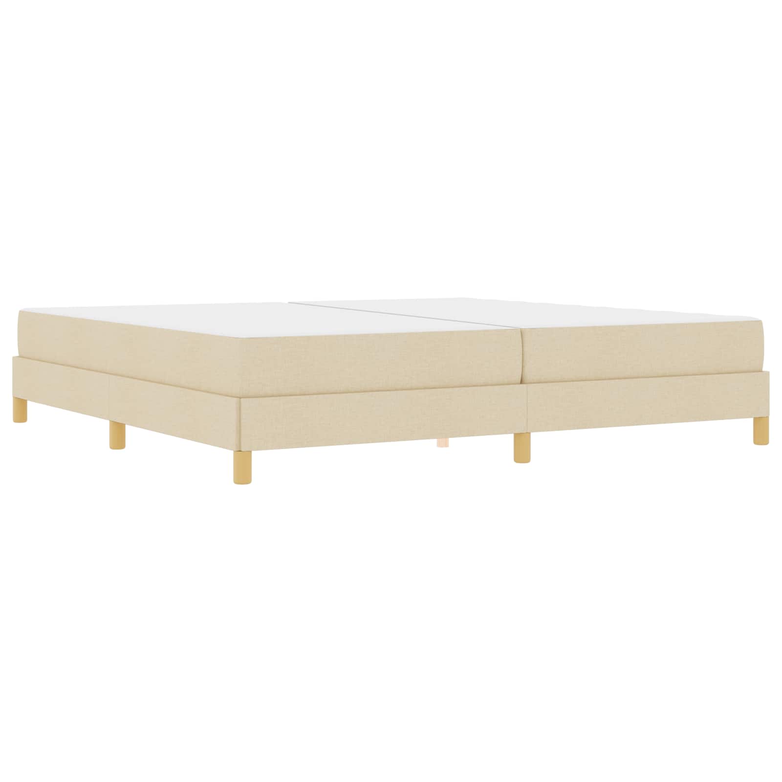 vidaXL Łóżko sprężynowe z materacem Kremowy 200 x 200 cm tkanina