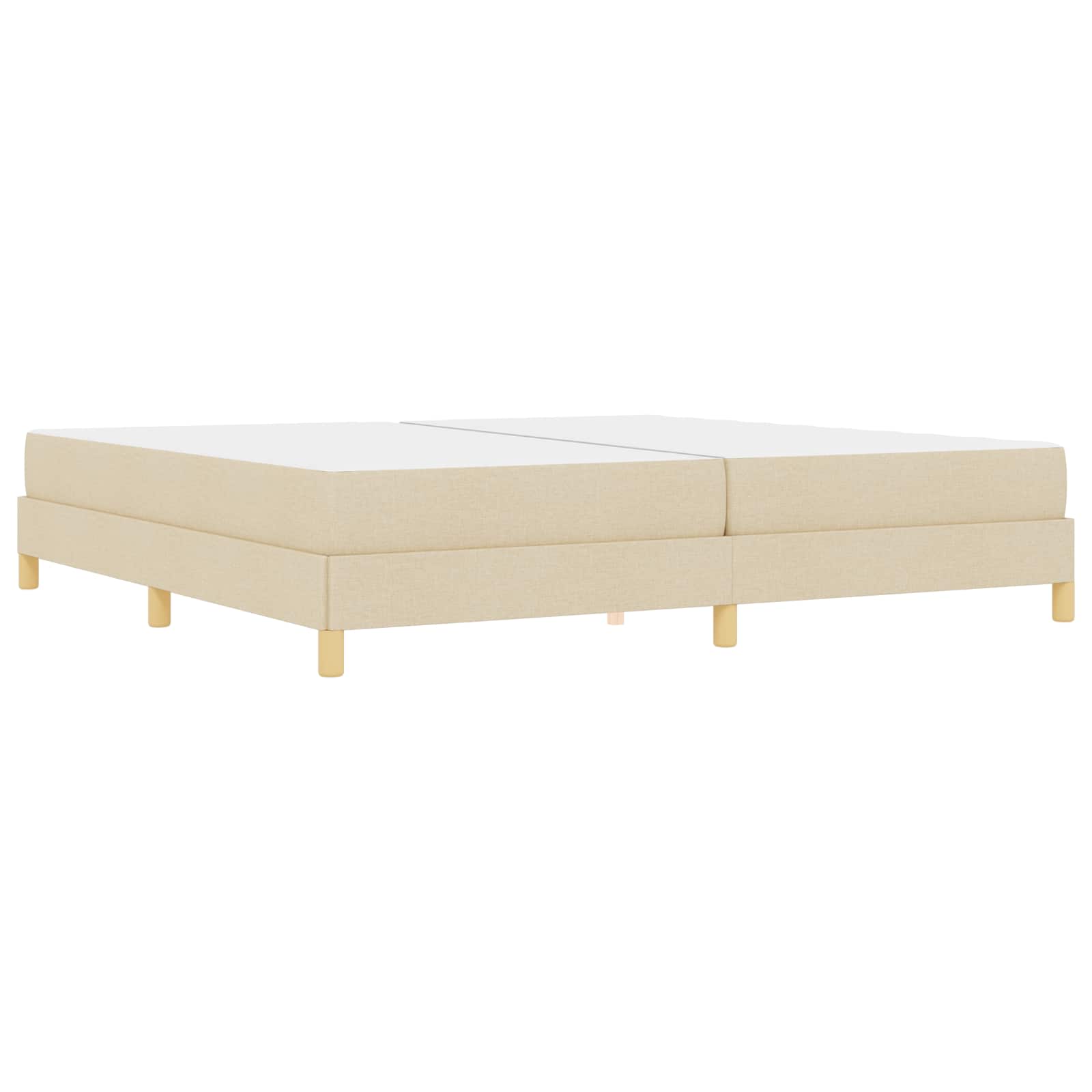vidaXL Łóżko sprężynowe z materacem Kremowy 200 x 200 cm tkanina