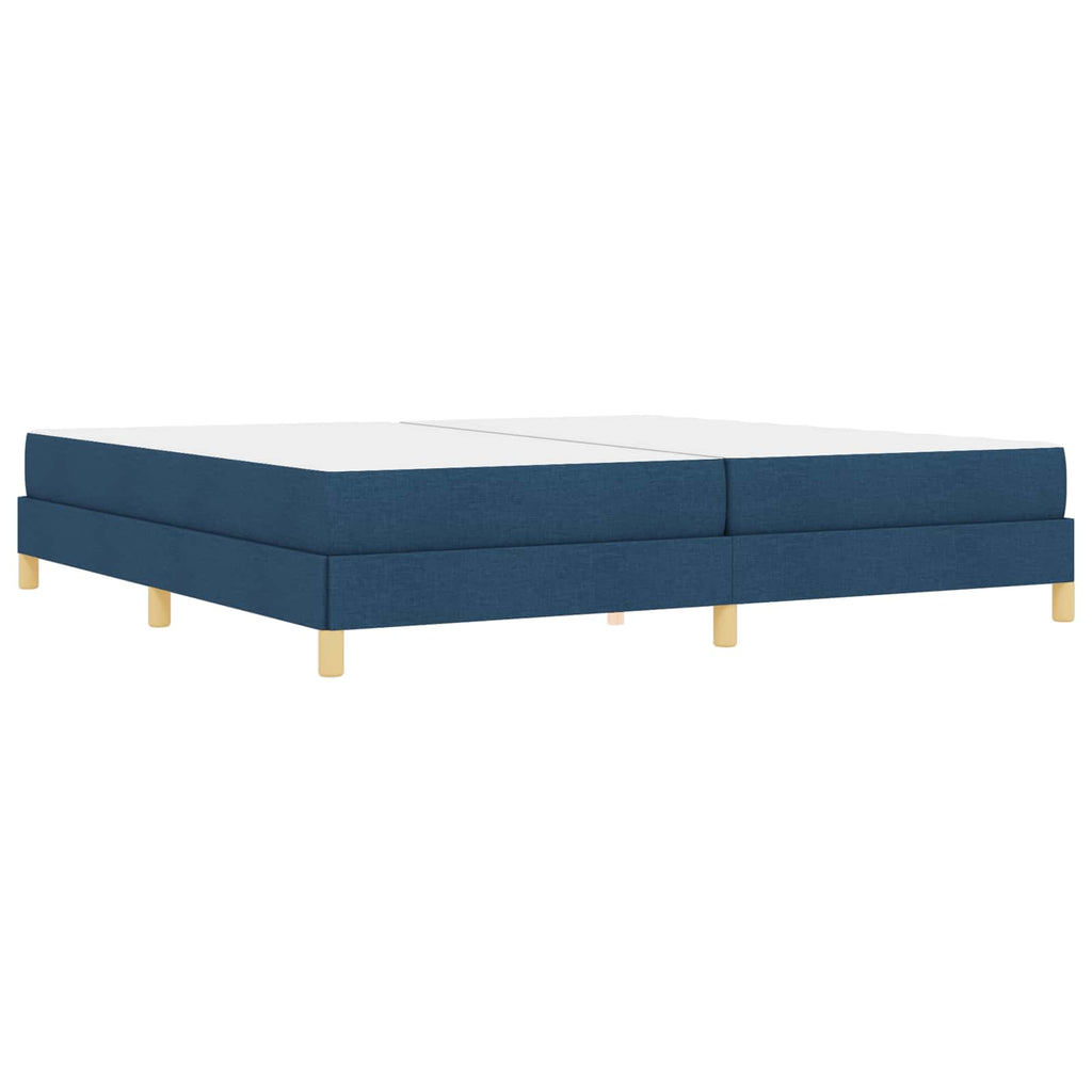vidaXL Łóżko sprężynowe z materacem Niebieski 200 x 200 cm tkanina