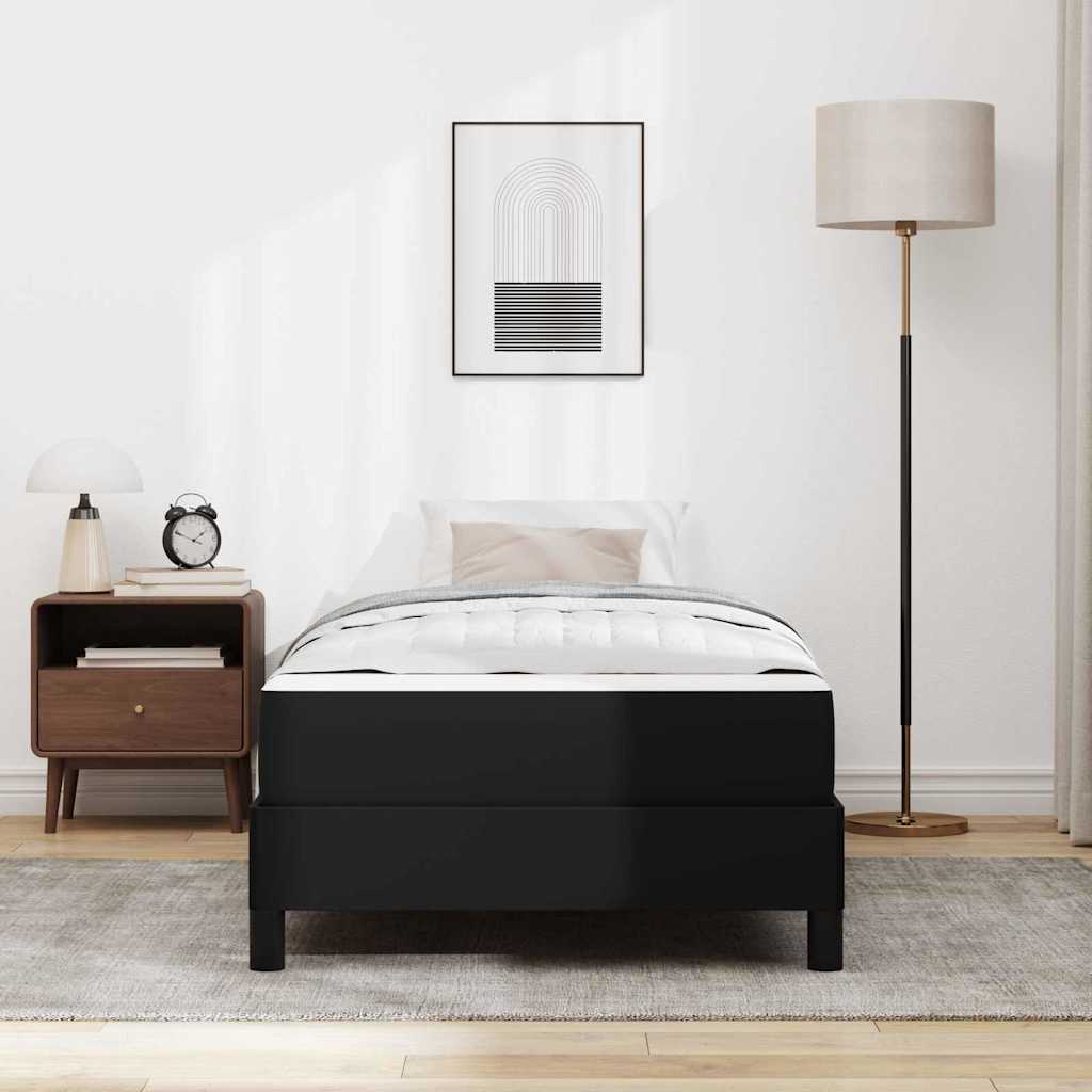 vidaXL Ramka łóżka z materacem Czarny 80 x 200 cm tkanina