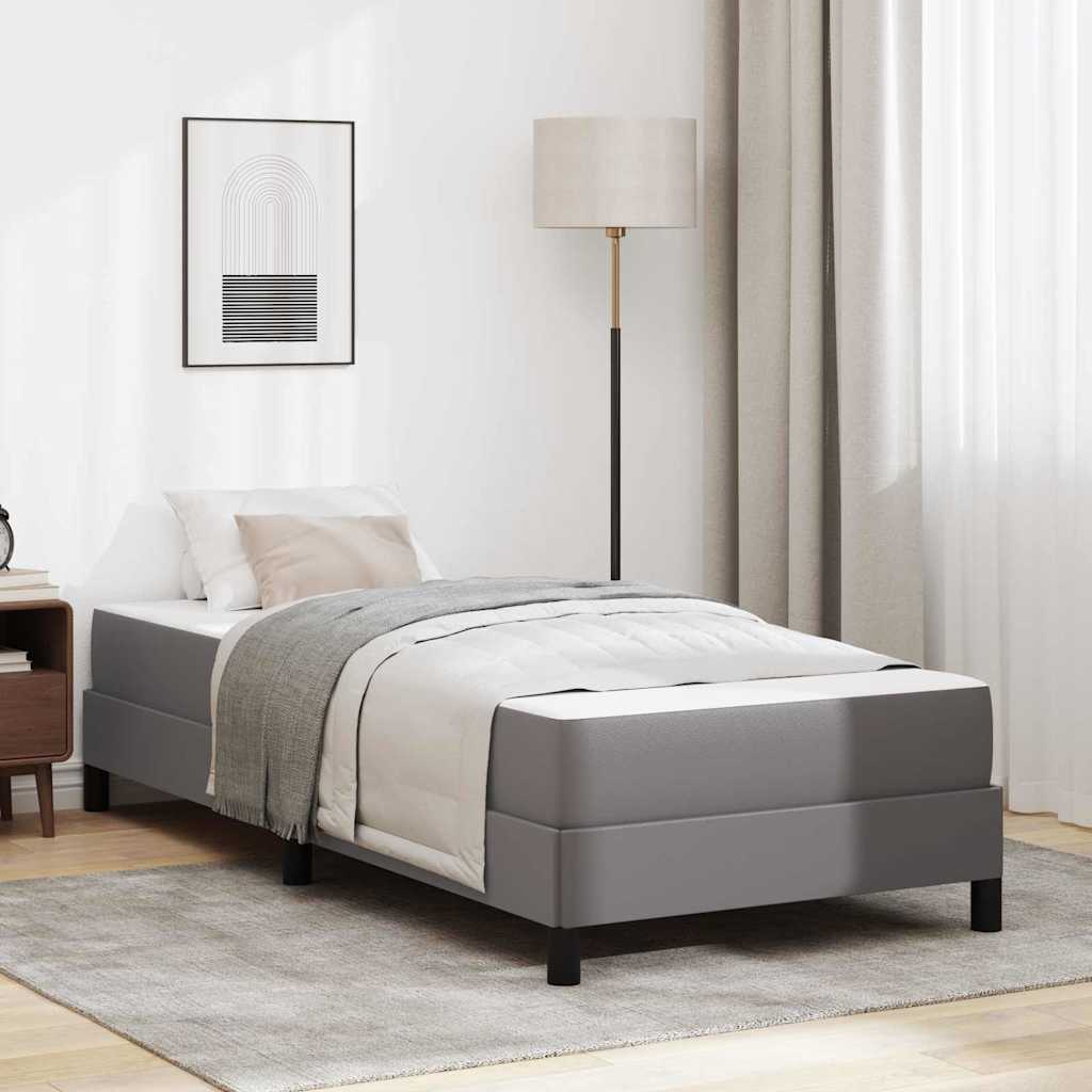 vidaXL Ramka łóżka z materacem Szary 80 x 200 cm tkanina