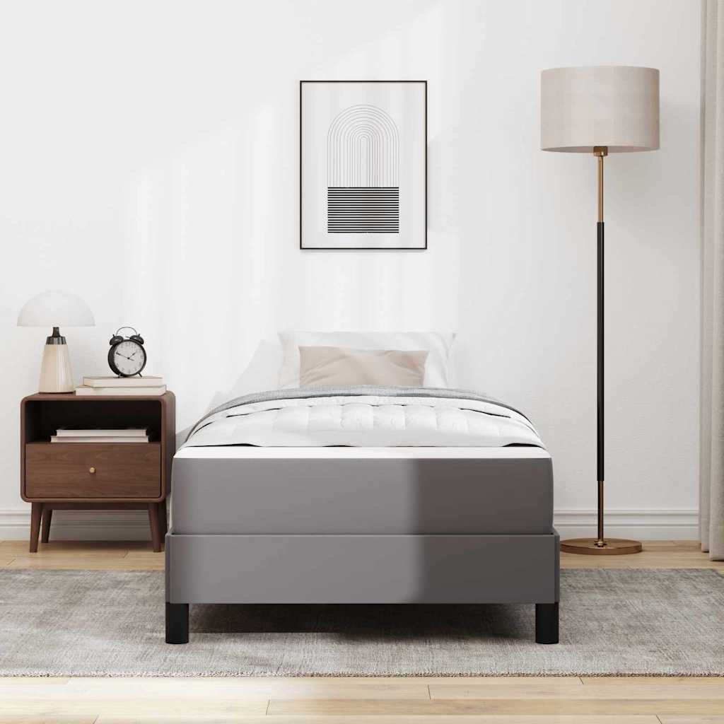 vidaXL Ramka łóżka z materacem Szary 80 x 200 cm tkanina