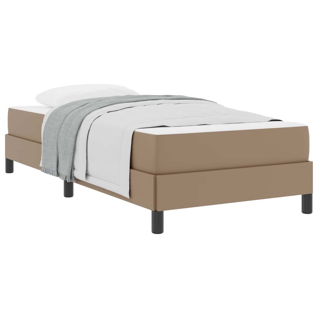 vidaXL Ramka łóżka z materacem Cappuccino 100 x 200 cm tkanina