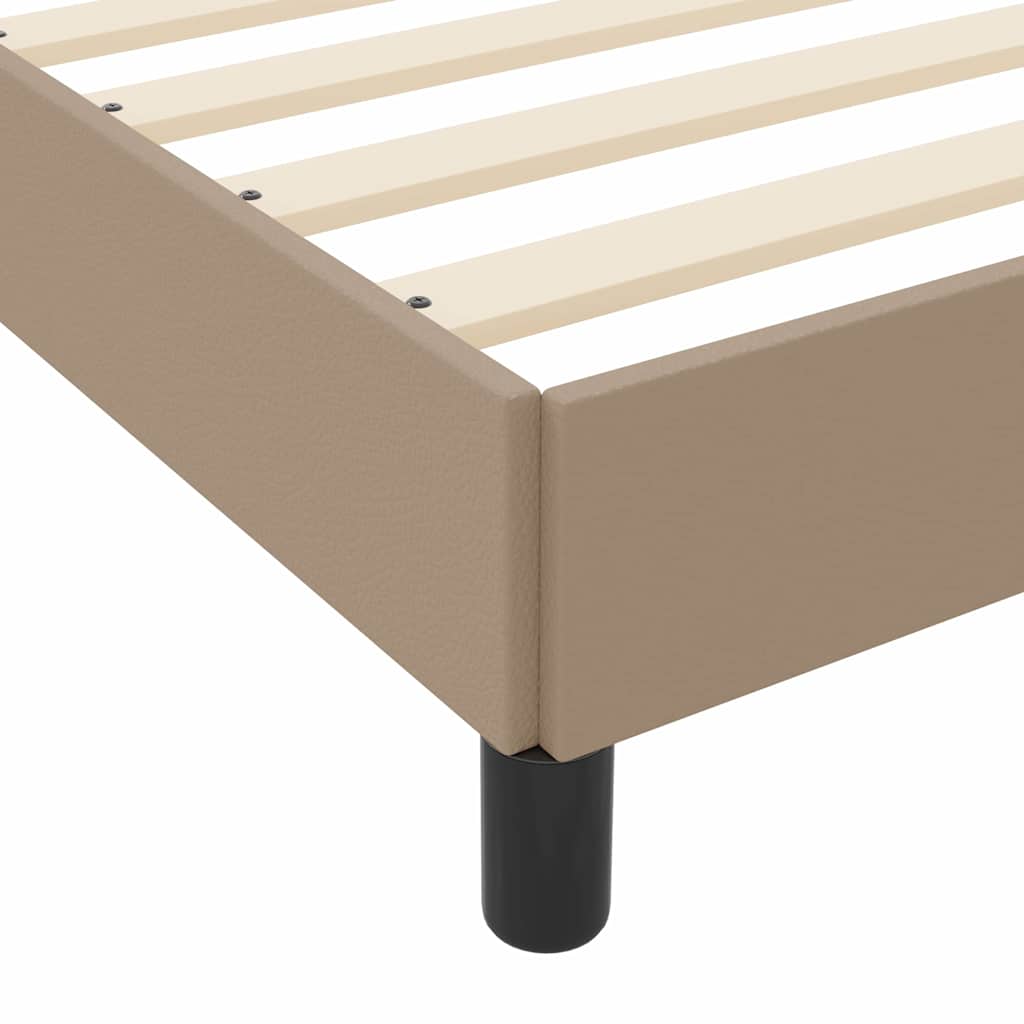 vidaXL Ramka łóżka z materacem Cappuccino 200 x 200 cm tkanina