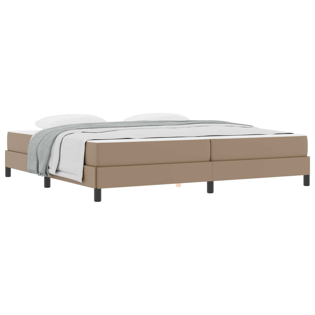 vidaXL Ramka łóżka z materacem Cappuccino 200 x 200 cm tkanina