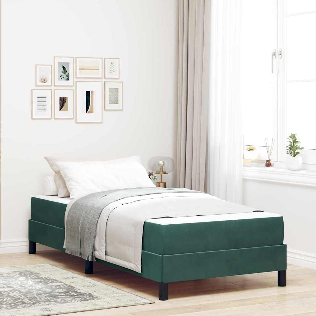vidaXL Łóżko sprężynowe z materacem Ciemna zieleń 80 x 200 cm tkanina