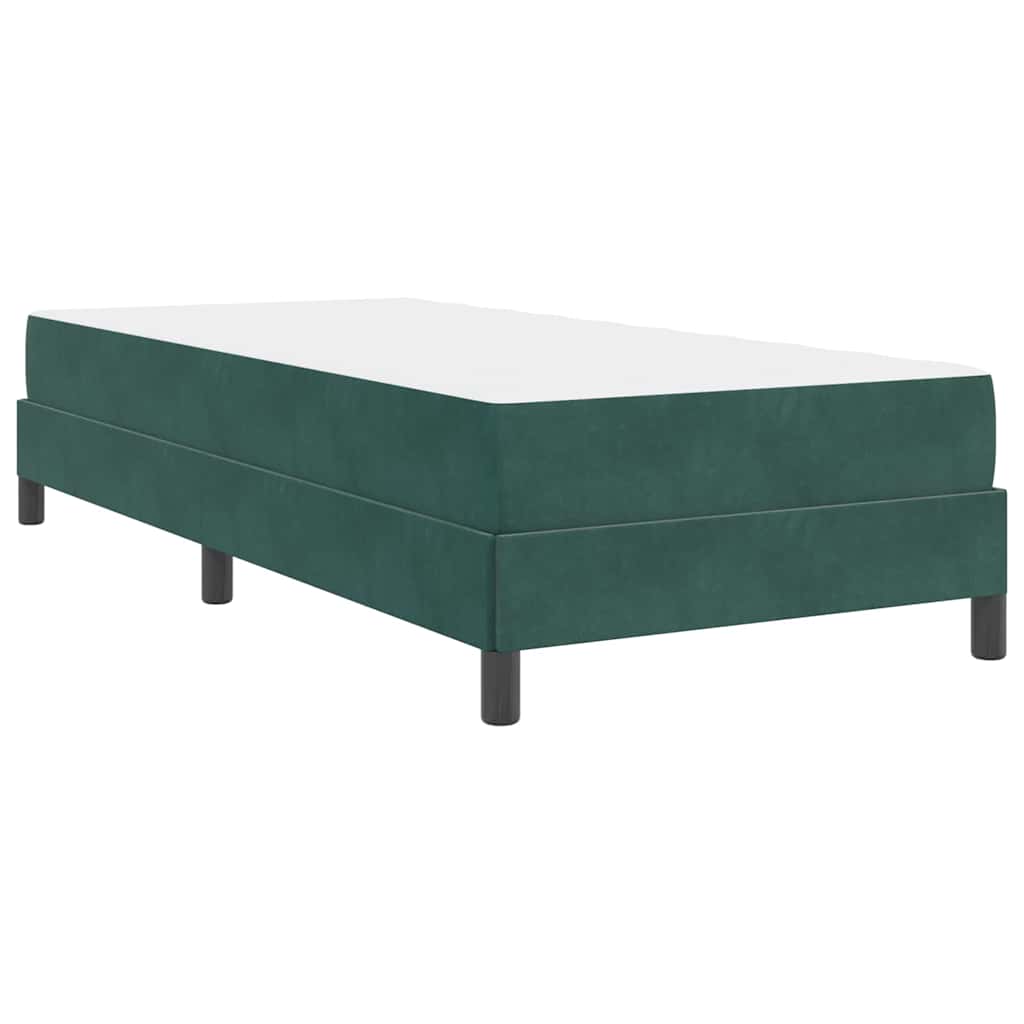 vidaXL Łóżko sprężynowe z materacem Ciemna zieleń 80 x 200 cm tkanina