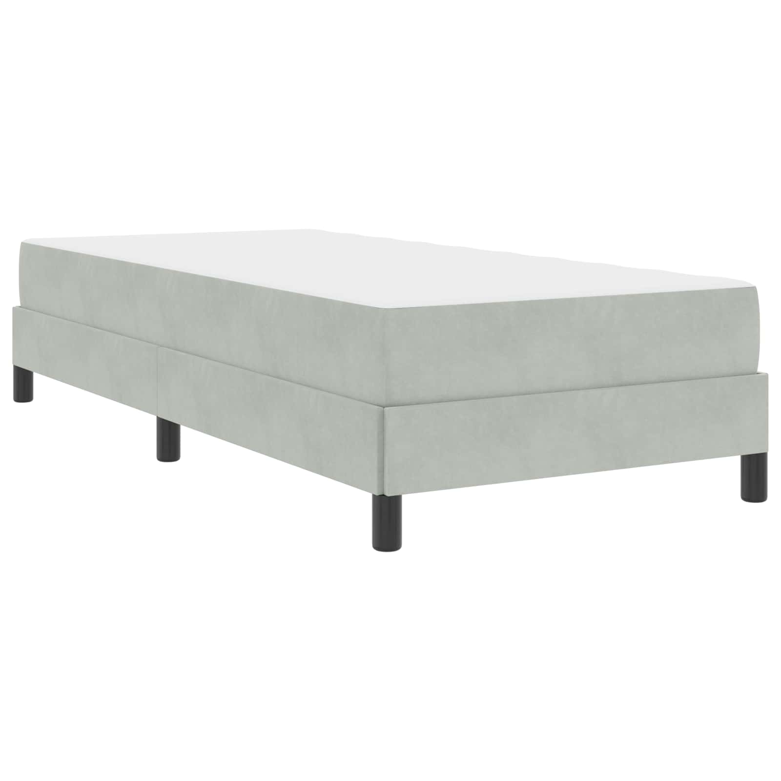 vidaXL Łóżko sprężynowe z materacem Jasnoszary 90 x 190 cm tkanina