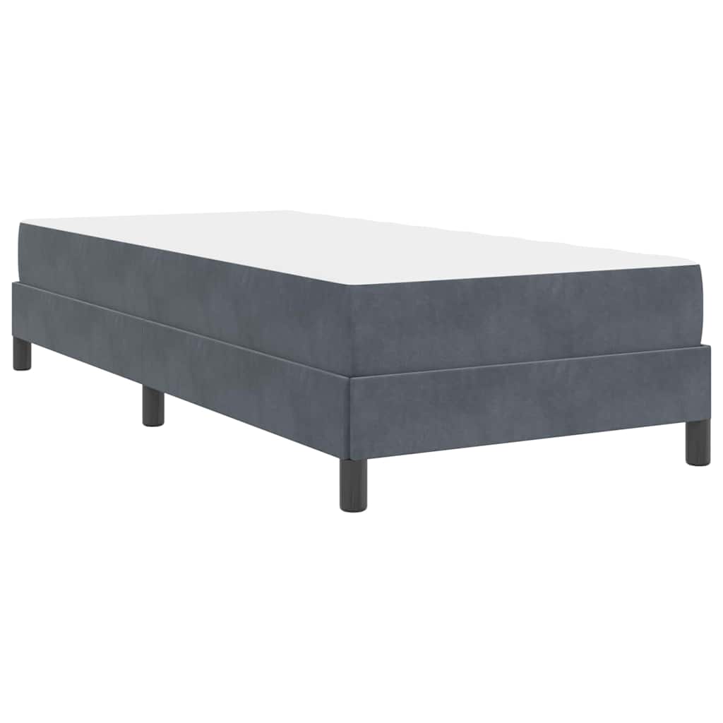 vidaXL Łóżko sprężynowe z materacem Ciemnoszary 90 x 190 cm tkanina